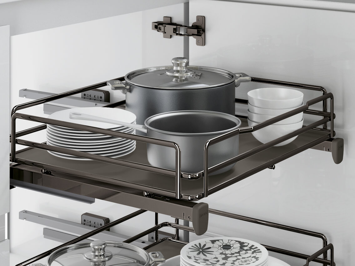 Výsuvný kôš 450mm s tlmením INOXA Inoxa Ellite 5202ЕYD titan